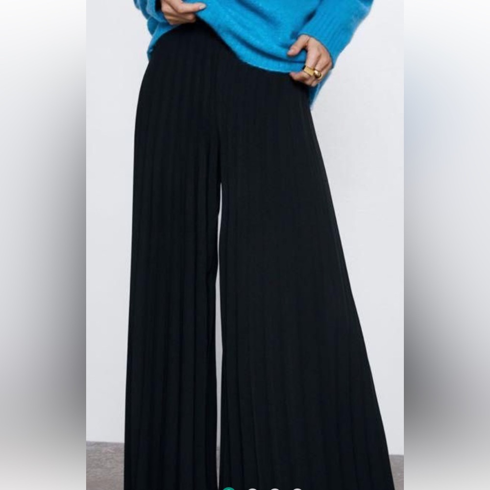 Zara full length pleated pants